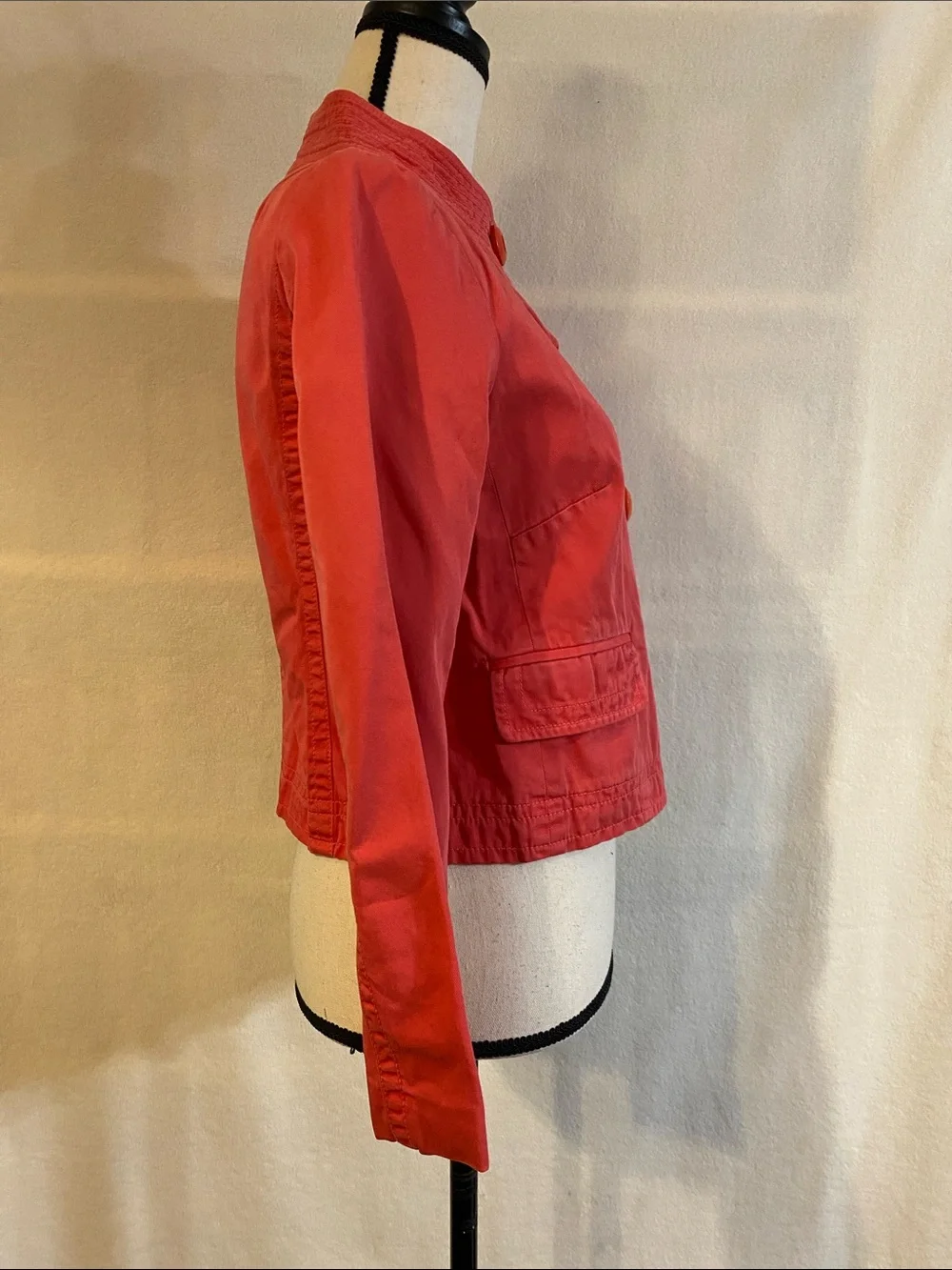 J. Crew strawberry ice pink cotton twill cropped chino Colette jacket